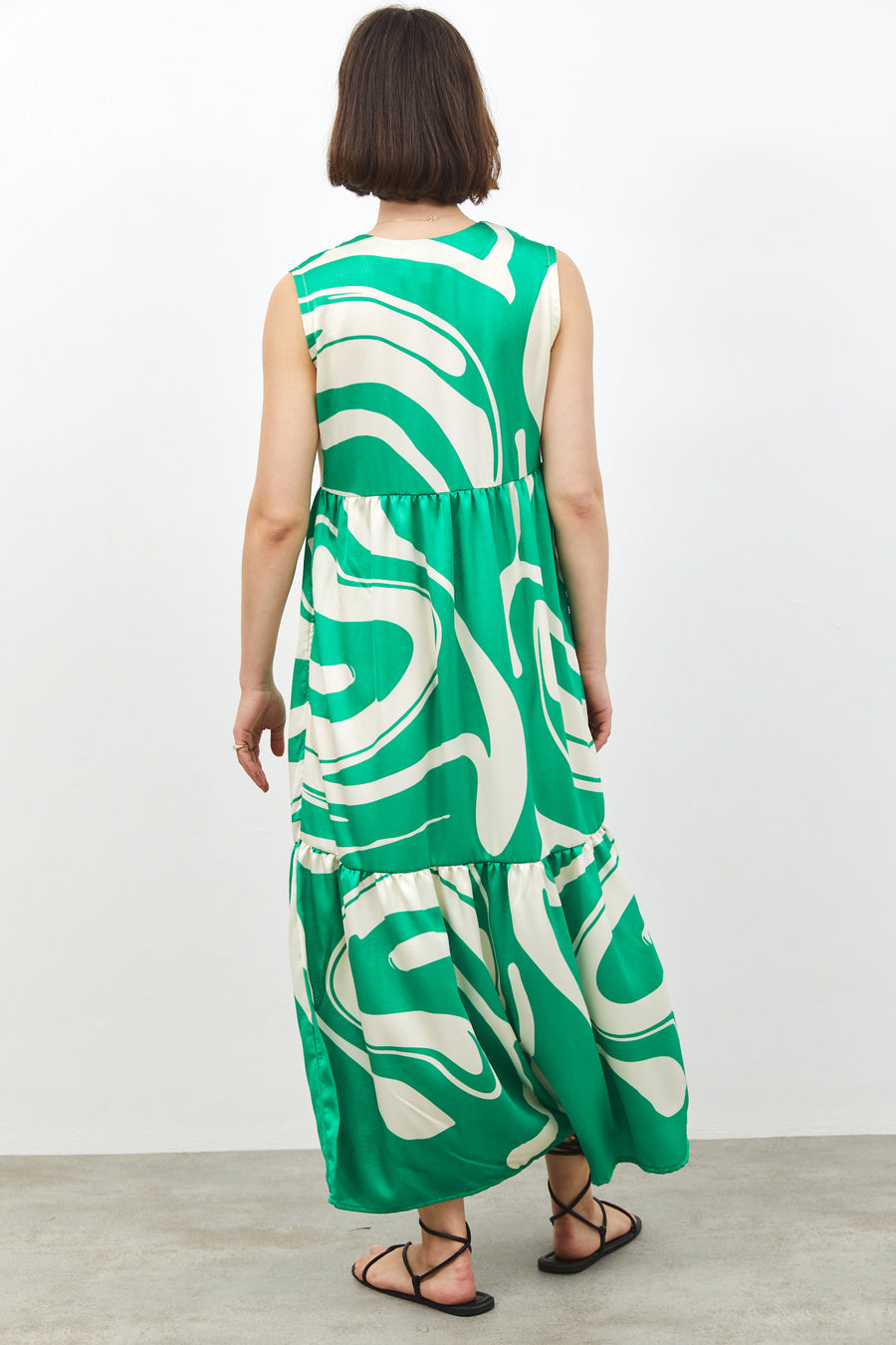 שמלת נגה דפוס ירוק