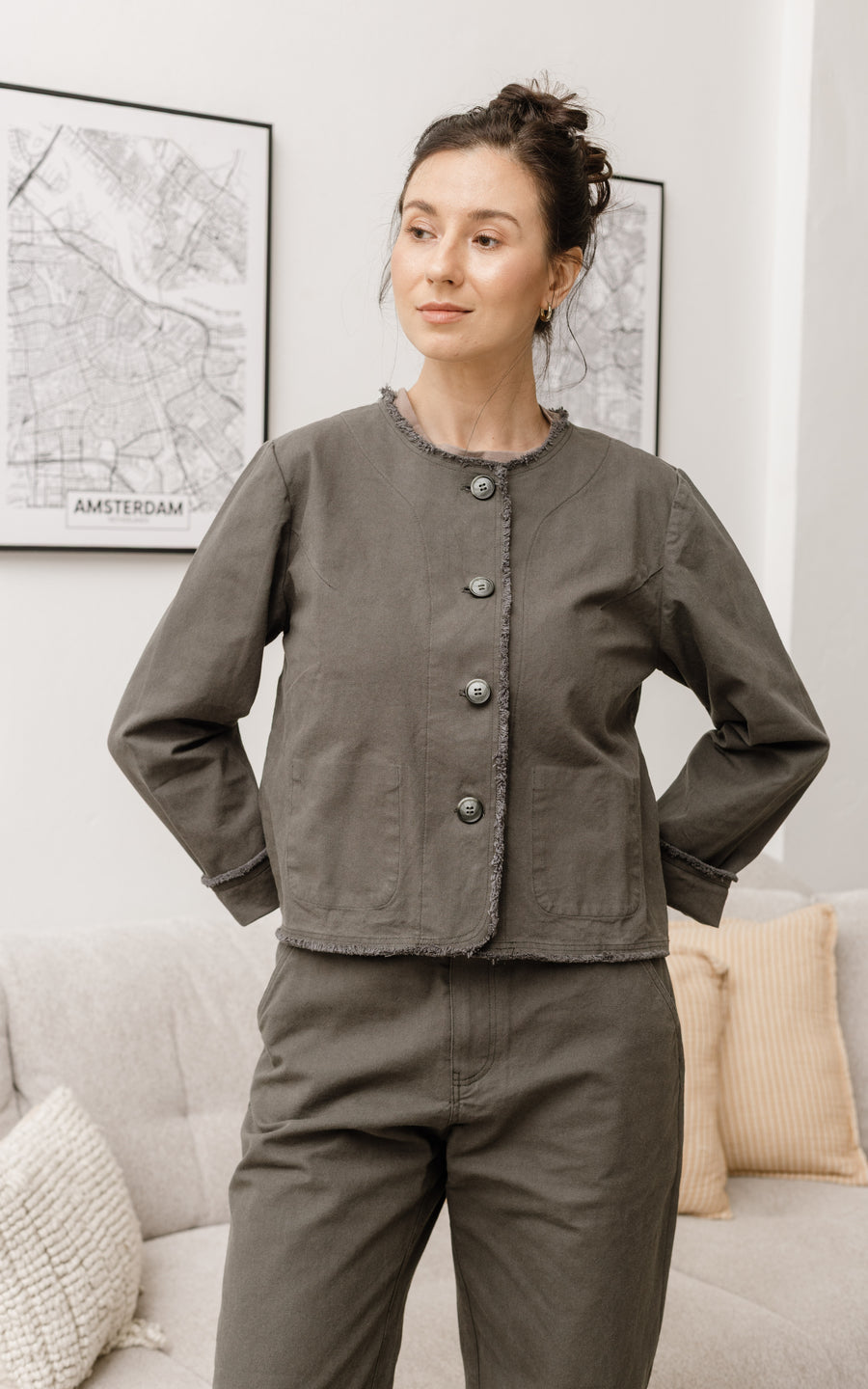 ז'קט אדם - זית