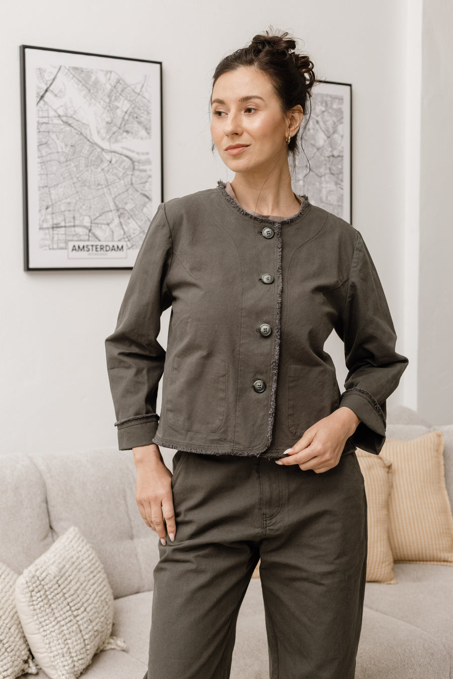 ז'קט אדם - זית