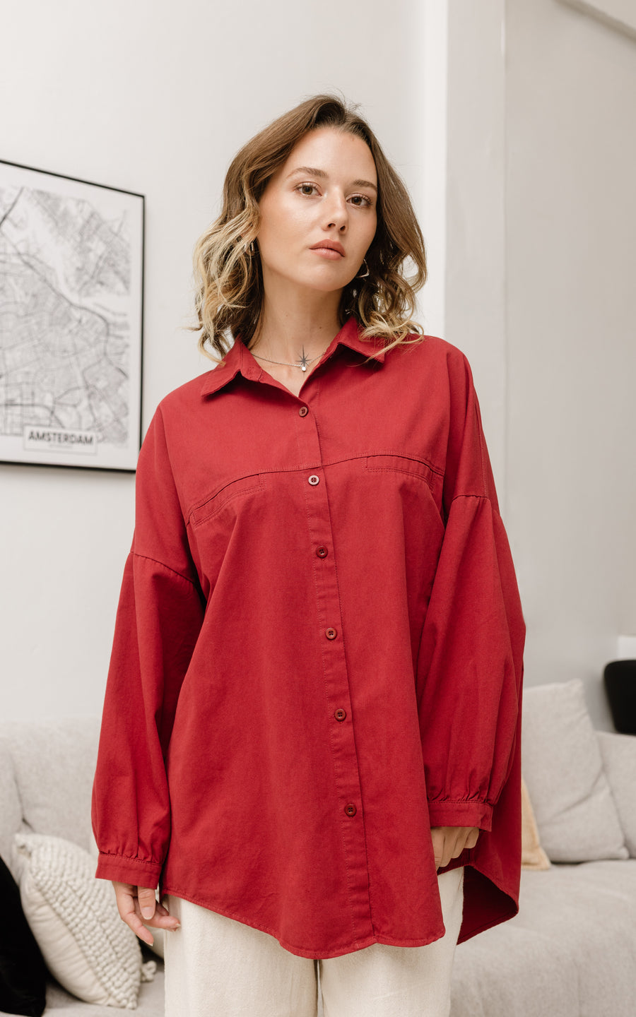 חולצת בנגקוק צבע יין