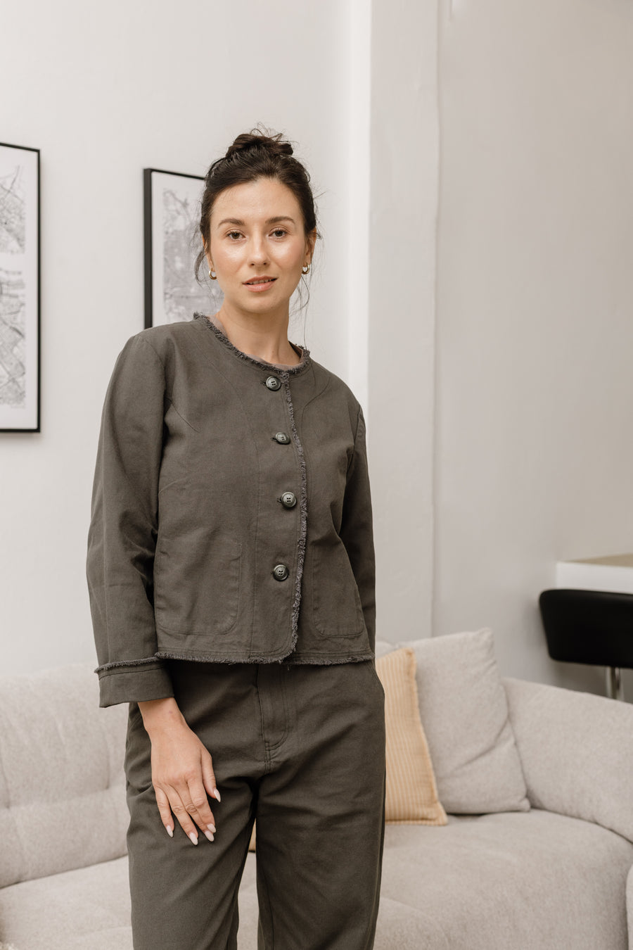 ז'קט אדם - זית