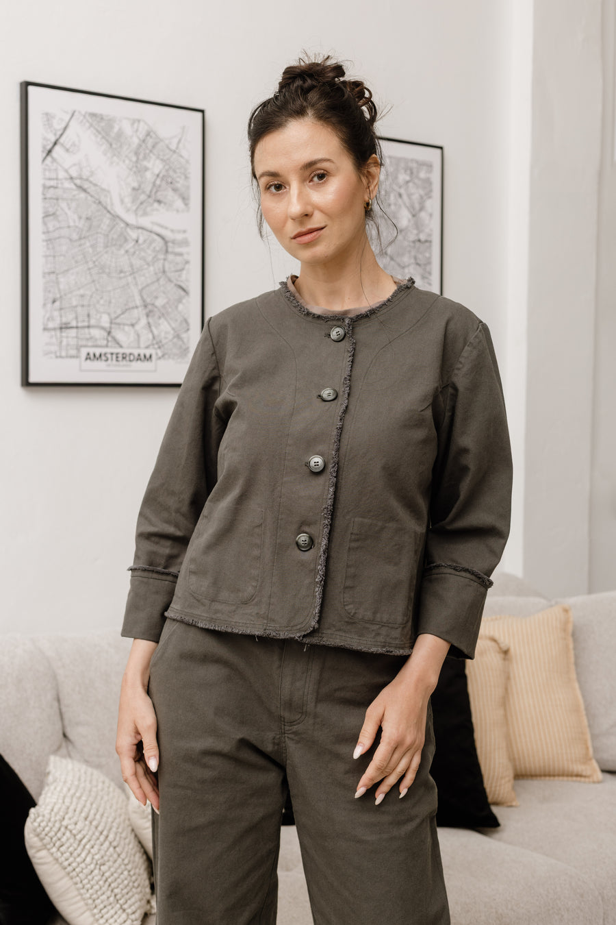 ז'קט אדם - זית