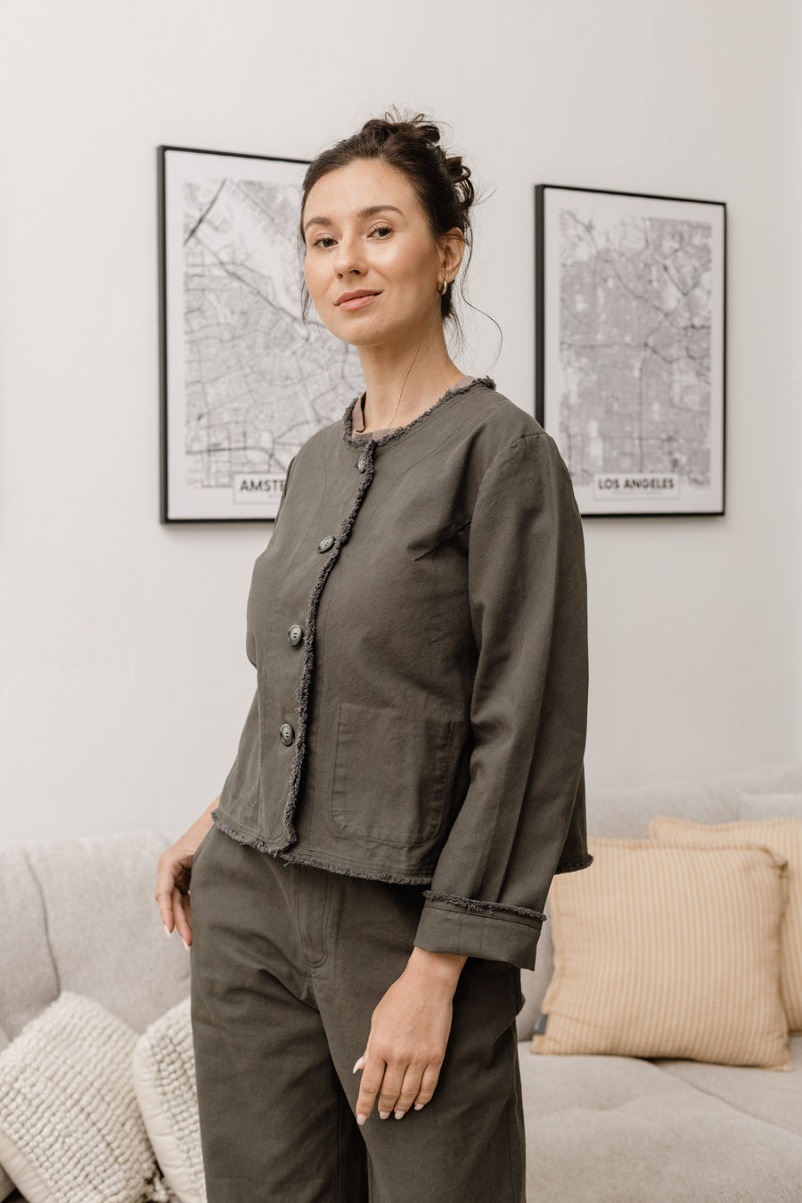 ז'קט אדם - זית