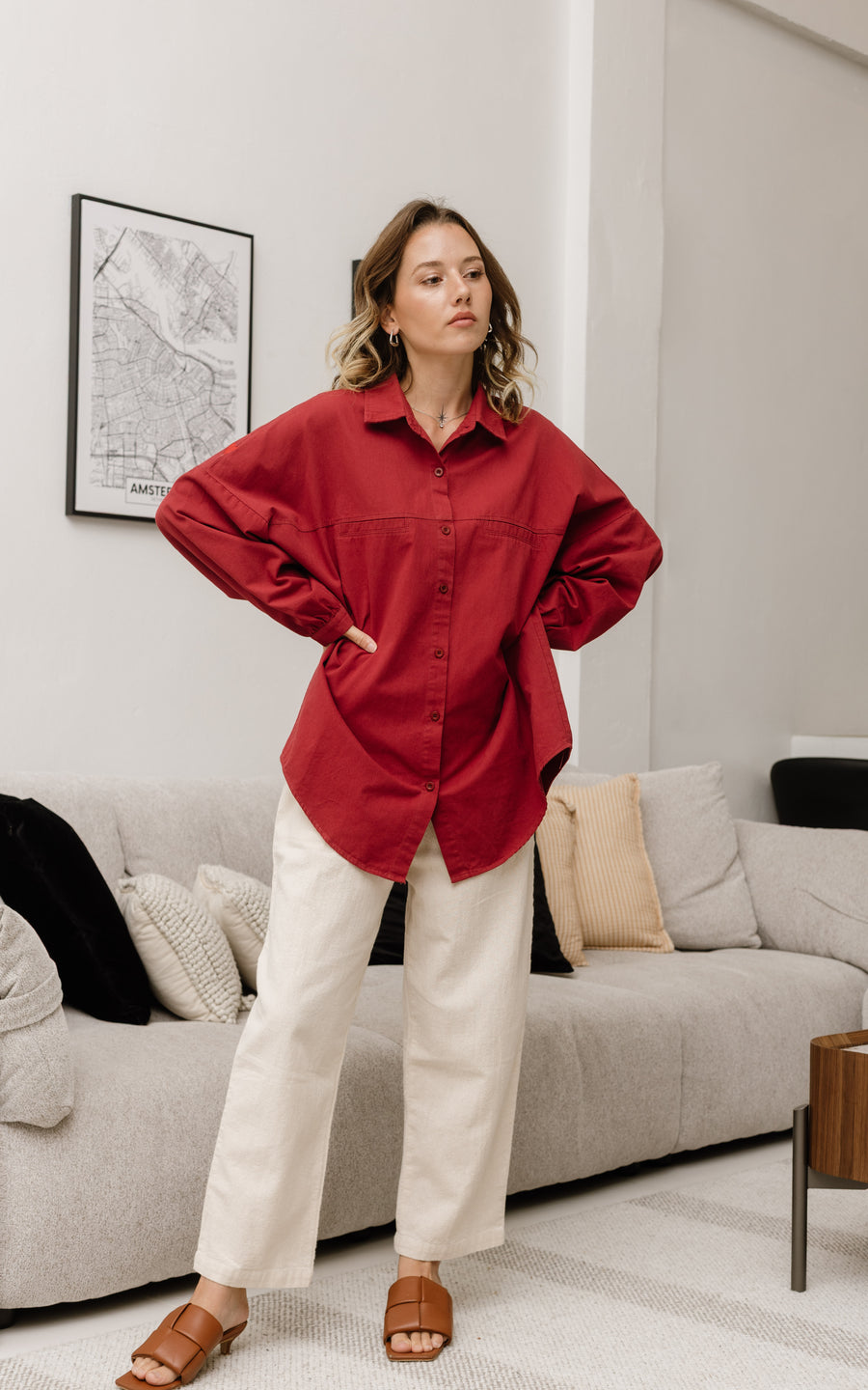 חולצת בנגקוק צבע יין