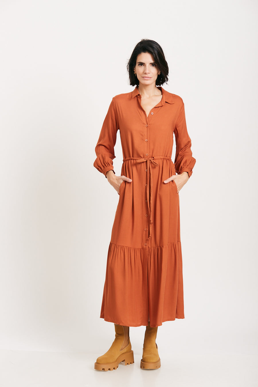 Orange Brown Tory dress
